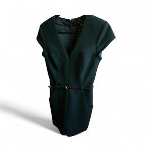 Ted Baker jumpsuit in dark green with a v-neck and a black belt